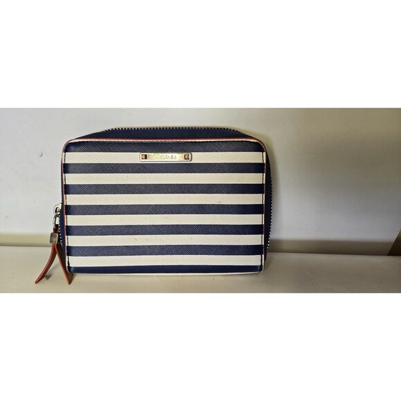 Stella and Dot Striped Zippered Wallet Card Holder 6X4 - Picture 1 of 5